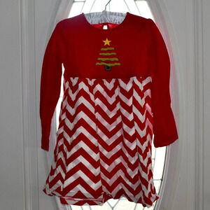 J KHAKI Girls Long sleeve Christmas Tree Dress Size 6